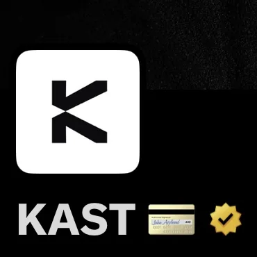 KAST app icon with a verified checkmark