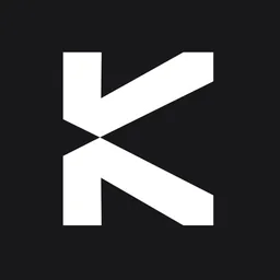 KAST app icon: white K on black