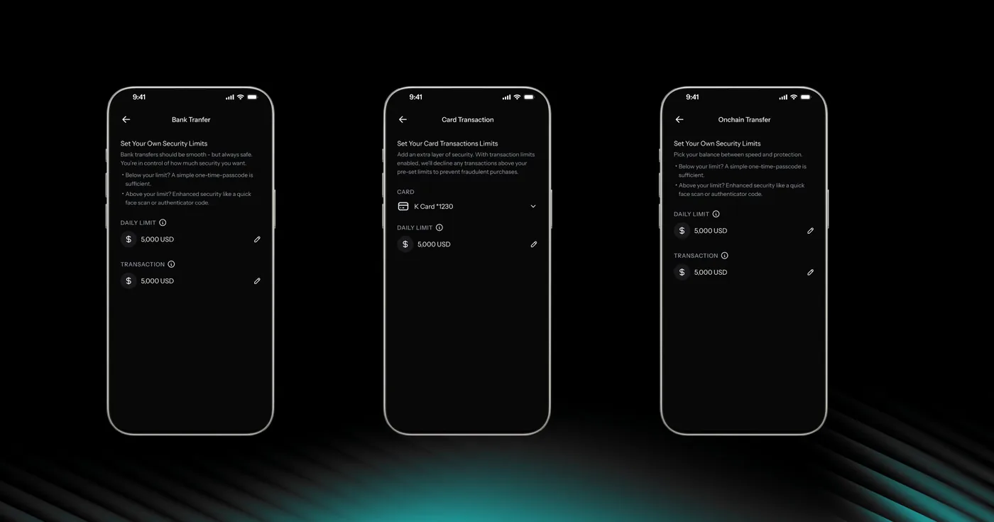 KAST app transaction verification limits settings