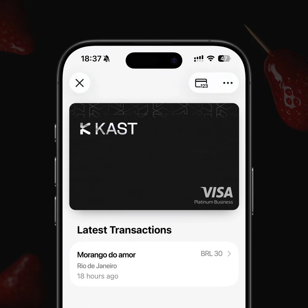 KAST card payment in BRL in Rio de Janeiro