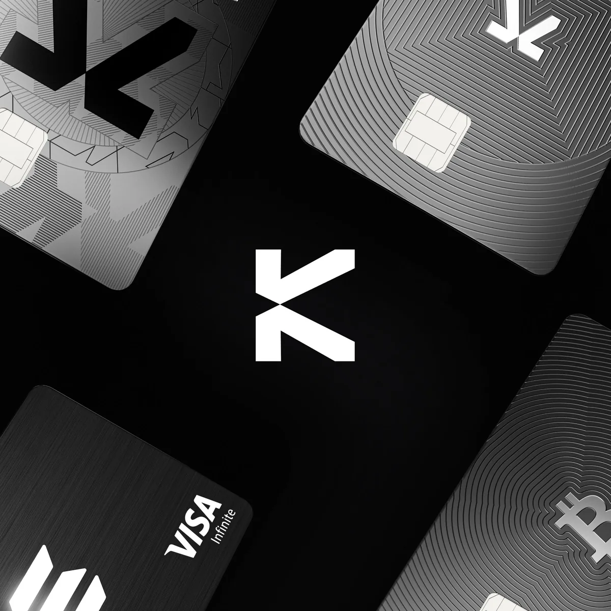 KAST metal cards: KAST, Solana and Bitcoin designs