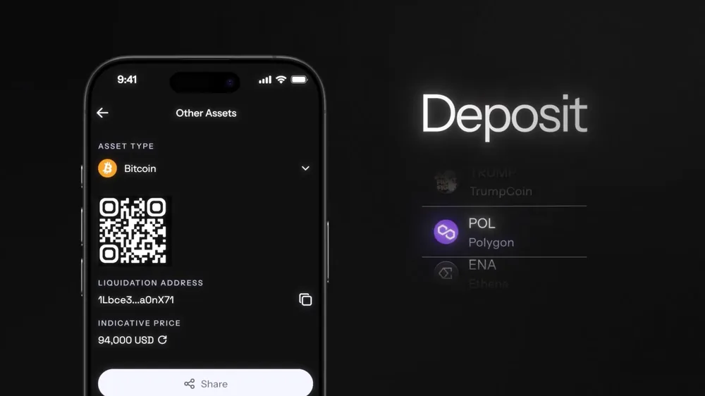 KAST Convert deposit screen with POL on Polygon in the asset list
