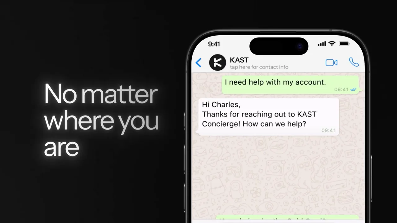 KAST film: 24/7 support in the app, no matter where you are
