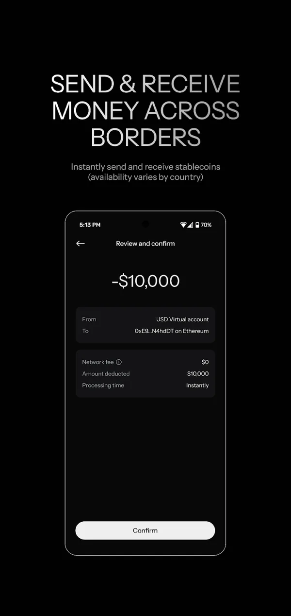 KAST Google Play screenshot: send and receive money across borders