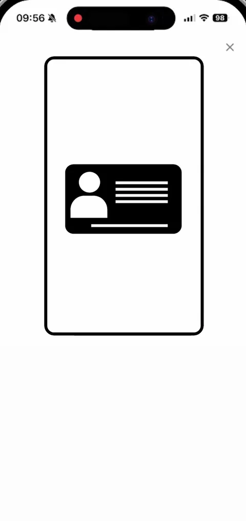 KAST KYC: frame for the photo of your ID