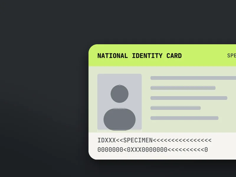 Bad KYC ID photo: card edges cut off