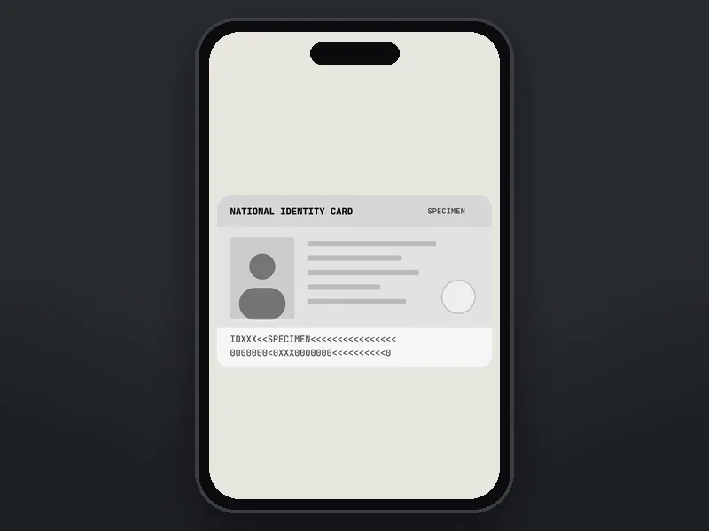 Bad KYC ID photo: a screenshot of the card on a phone