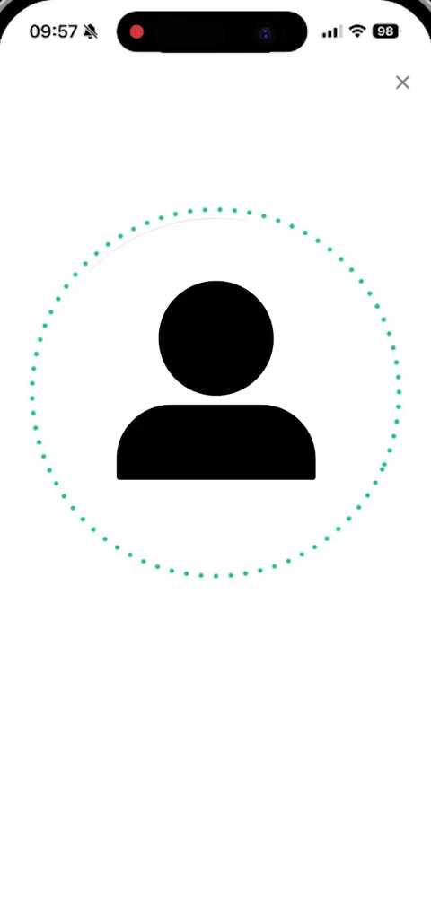 KAST KYC: selfie liveness check with the face inside the circle