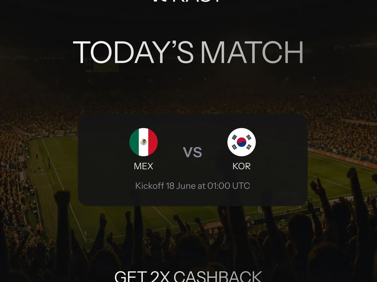 KAST Matchday: Mexico vs South Korea, 2x cashback if you are right