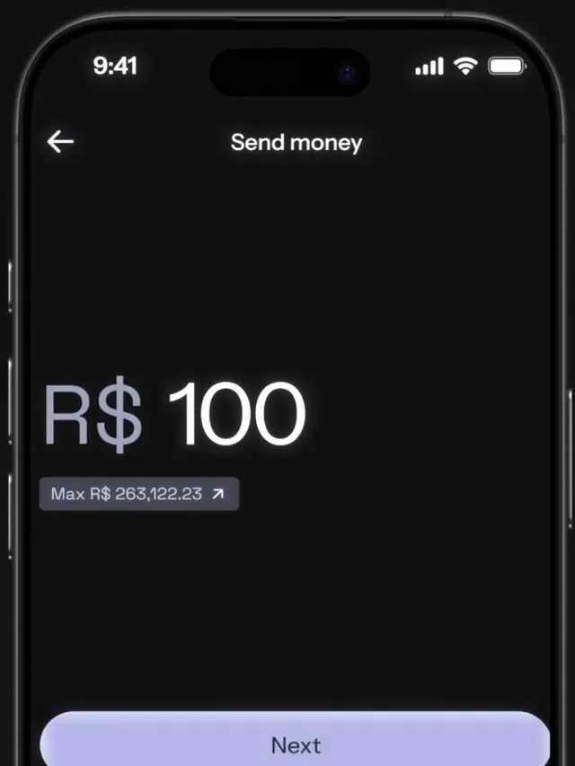 KAST PIX transfer: amount entered in reais