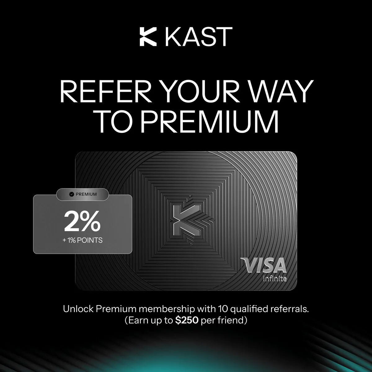 KAST Refer your way to Premium: up to $250 per friend