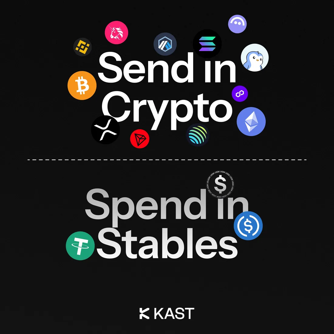 KAST: send in crypto, spend in stablecoins