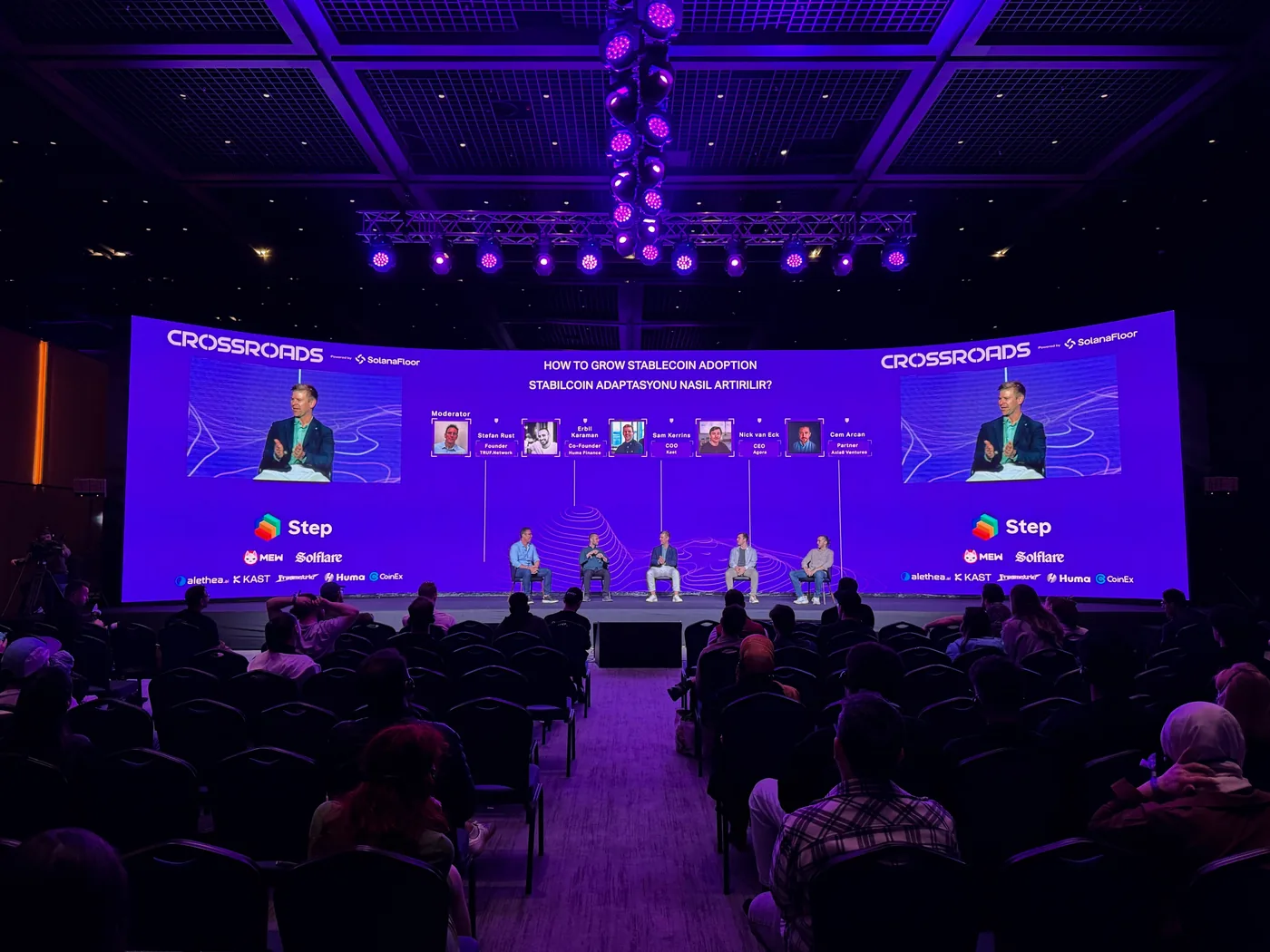 KAST COO Sam Kerrins on a panel at Solana Crossroads 2025