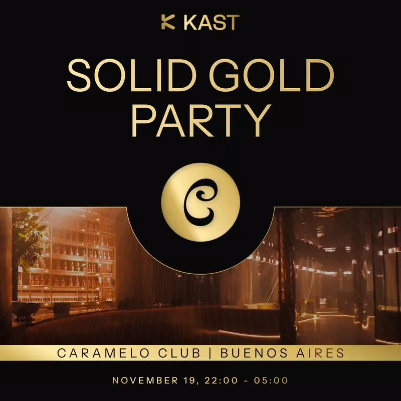 KAST Solid Gold Party poster: Caramelo Club, Buenos Aires, 19 November
