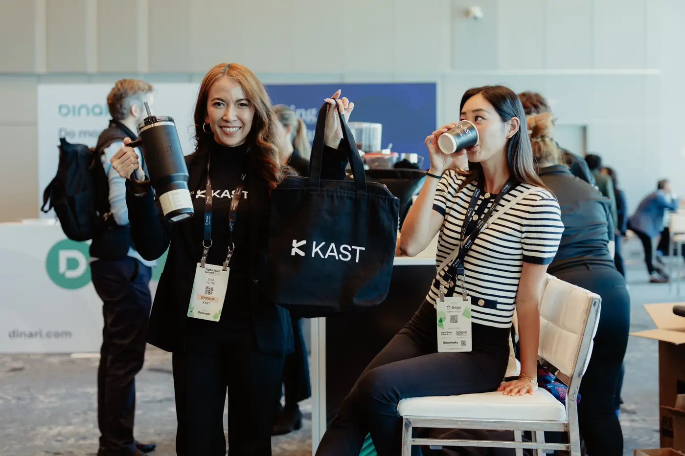 KAST tote bag and tumbler at Digital Asset Summit New York, March 2026